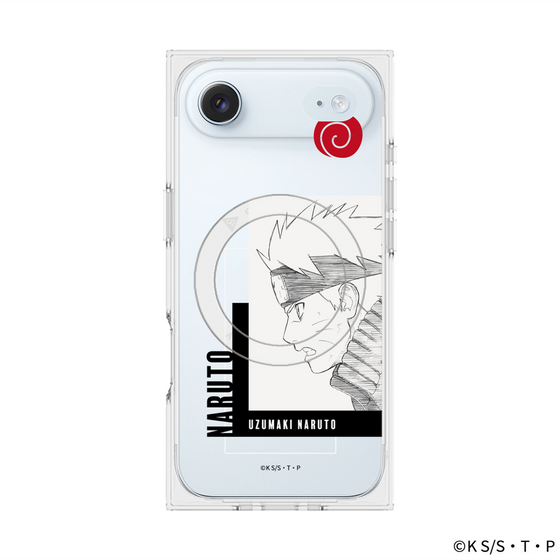 プレミアムスクエアケース with MagSafe［ NARUTO -ナルト- 疾風伝 - うずまきナルト - 線画 ］