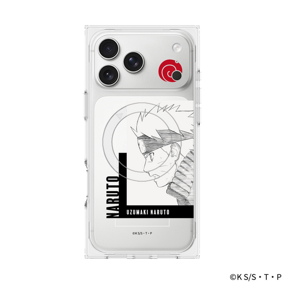 プレミアムスクエアケース with MagSafe［ NARUTO-ナルト- 疾風伝 - うずまきナルト - 線画 ］