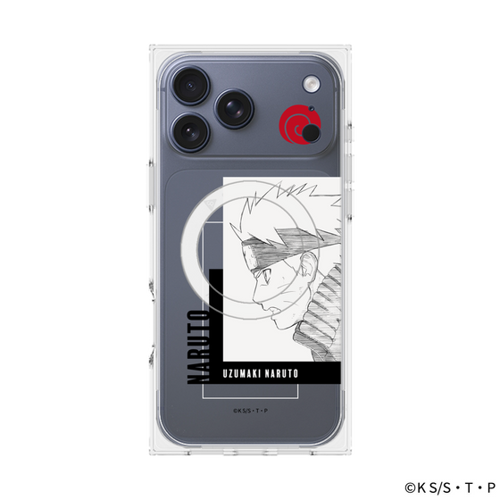 プレミアムスクエアケース with MagSafe［ NARUTO -ナルト- 疾風伝 - うずまきナルト - 線画 ］