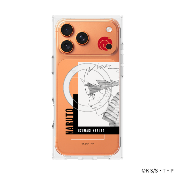 プレミアムスクエアケース with MagSafe［ NARUTO -ナルト- 疾風伝 - うずまきナルト - 線画 ］