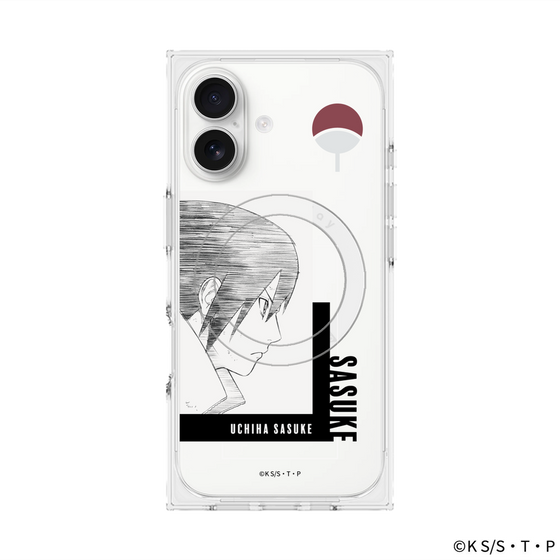 プレミアムスクエアケース with MagSafe［ NARUTO-ナルト- 疾風伝 - うちはサスケ - 線画 ］