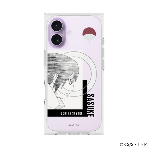 プレミアムスクエアケース with MagSafe［ NARUTO -ナルト- 疾風伝 - うちはサスケ - 線画 ］