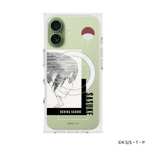 プレミアムスクエアケース with MagSafe［ NARUTO -ナルト- 疾風伝 - うちはサスケ - 線画 ］