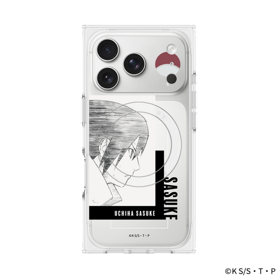 プレミアムスクエアケース with MagSafe［ NARUTO-ナルト- 疾風伝 - うちはサスケ - 線画 ］