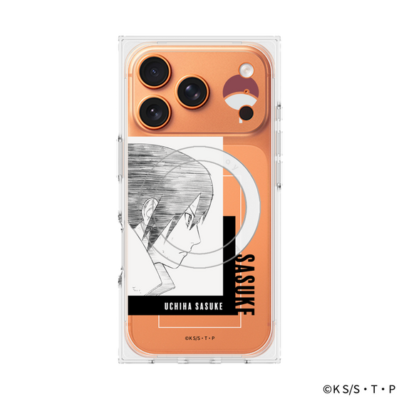プレミアムスクエアケース with MagSafe［ NARUTO -ナルト- 疾風伝 - うちはサスケ - 線画 ］
