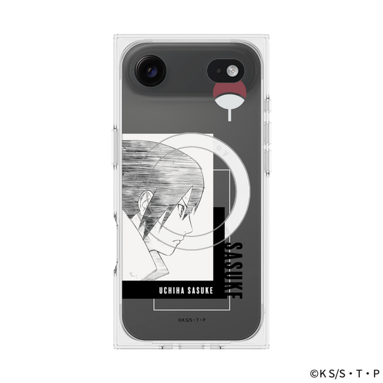 プレミアムスクエアケース with MagSafe［ NARUTO -ナルト- 疾風伝 - うちはサスケ - 線画 ］