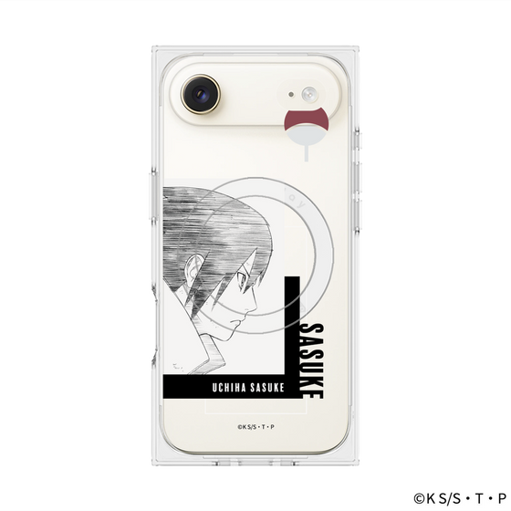 プレミアムスクエアケース with MagSafe［ NARUTO -ナルト- 疾風伝 - うちはサスケ - 線画 ］