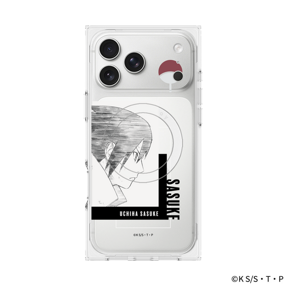 プレミアムスクエアケース with MagSafe［ NARUTO-ナルト- 疾風伝 - うちはサスケ - 線画 ］