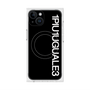プレミアムスクエアケース with MagSafe［ 1PIU1UGUALE3 - ロゴ vertical - ブラック ］