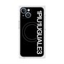 プレミアムスクエアケース with MagSafe［ 1PIU1UGUALE3 - ロゴ vertical - ブラック ］