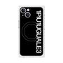 プレミアムスクエアケース with MagSafe［ 1PIU1UGUALE3 - ロゴ vertical - ブラック ］