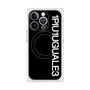 プレミアムスクエアケース with MagSafe［ 1PIU1UGUALE3 - ロゴ vertical - ブラック ］