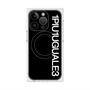 プレミアムスクエアケース with MagSafe［ 1PIU1UGUALE3 - ロゴ vertical - ブラック ］
