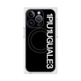 プレミアムスクエアケース with MagSafe［ 1PIU1UGUALE3 - ロゴ vertical - ブラック ］