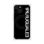プレミアムスクエアケース with MagSafe［ 1PIU1UGUALE3 - ロゴ vertical - ブラック ］