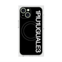 プレミアムスクエアケース with MagSafe［ 1PIU1UGUALE3 - ロゴ vertical - ブラック ］