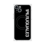 プレミアムスクエアケース with MagSafe［ 1PIU1UGUALE3 - ロゴ vertical - ブラック ］