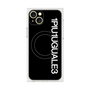 プレミアムスクエアケース with MagSafe［ 1PIU1UGUALE3 - ロゴ vertical - ブラック ］