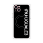 プレミアムスクエアケース with MagSafe［ 1PIU1UGUALE3 - ロゴ vertical - ブラック ］