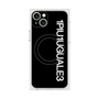 プレミアムスクエアケース with MagSafe［ 1PIU1UGUALE3 - ロゴ vertical - ブラック ］