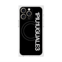 プレミアムスクエアケース with MagSafe［ 1PIU1UGUALE3 - ロゴ vertical - ブラック ］