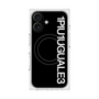 プレミアムスクエアケース with MagSafe［ 1PIU1UGUALE3 - ロゴ vertical - ブラック ］