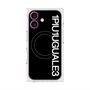 プレミアムスクエアケース with MagSafe［ 1PIU1UGUALE3 - ロゴ vertical - ブラック ］