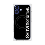 プレミアムスクエアケース with MagSafe［ 1PIU1UGUALE3 - ロゴ vertical - ブラック ］