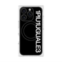 プレミアムスクエアケース with MagSafe［ 1PIU1UGUALE3 - ロゴ vertical - ブラック ］