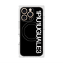 プレミアムスクエアケース with MagSafe［ 1PIU1UGUALE3 - ロゴ vertical - ブラック ］