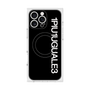 プレミアムスクエアケース with MagSafe［ 1PIU1UGUALE3 - ロゴ vertical - ブラック ］