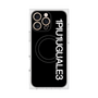 プレミアムスクエアケース with MagSafe［ 1PIU1UGUALE3 - ロゴ vertical - ブラック ］
