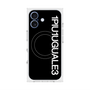 プレミアムスクエアケース with MagSafe［ 1PIU1UGUALE3 - ロゴ vertical - ブラック ］