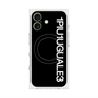 プレミアムスクエアケース with MagSafe［ 1PIU1UGUALE3 - ロゴ vertical - ブラック ］