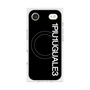 プレミアムスクエアケース with MagSafe［ 1PIU1UGUALE3 - ロゴ vertical - ブラック ］