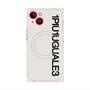 プレミアムスクエアケース with MagSafe［ 1PIU1UGUALE3 - ロゴ vertical - ホワイト ］