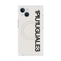 プレミアムスクエアケース with MagSafe［ 1PIU1UGUALE3 - ロゴ vertical - ホワイト ］