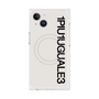 プレミアムスクエアケース with MagSafe［ 1PIU1UGUALE3 - ロゴ vertical - ホワイト ］