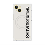 プレミアムスクエアケース with MagSafe［ 1PIU1UGUALE3 - ロゴ vertical - ホワイト ］