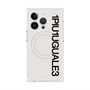 プレミアムスクエアケース with MagSafe［ 1PIU1UGUALE3 - ロゴ vertical - ホワイト ］