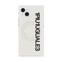 プレミアムスクエアケース with MagSafe［ 1PIU1UGUALE3 - ロゴ vertical - ホワイト ］