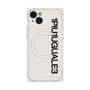 プレミアムスクエアケース with MagSafe［ 1PIU1UGUALE3 - ロゴ vertical - ホワイト ］