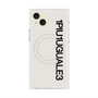 プレミアムスクエアケース with MagSafe［ 1PIU1UGUALE3 - ロゴ vertical - ホワイト ］