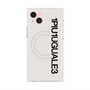 プレミアムスクエアケース with MagSafe［ 1PIU1UGUALE3 - ロゴ vertical - ホワイト ］