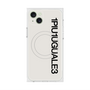 プレミアムスクエアケース with MagSafe［ 1PIU1UGUALE3 - ロゴ vertical - ホワイト ］