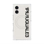 プレミアムスクエアケース with MagSafe［ 1PIU1UGUALE3 - ロゴ vertical - ホワイト ］