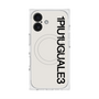 プレミアムスクエアケース with MagSafe［ 1PIU1UGUALE3 - ロゴ vertical - ホワイト ］