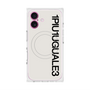 プレミアムスクエアケース with MagSafe［ 1PIU1UGUALE3 - ロゴ vertical - ホワイト ］