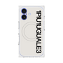 プレミアムスクエアケース with MagSafe［ 1PIU1UGUALE3 - ロゴ vertical - ホワイト ］