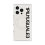 プレミアムスクエアケース with MagSafe［ 1PIU1UGUALE3 - ロゴ vertical - ホワイト ］